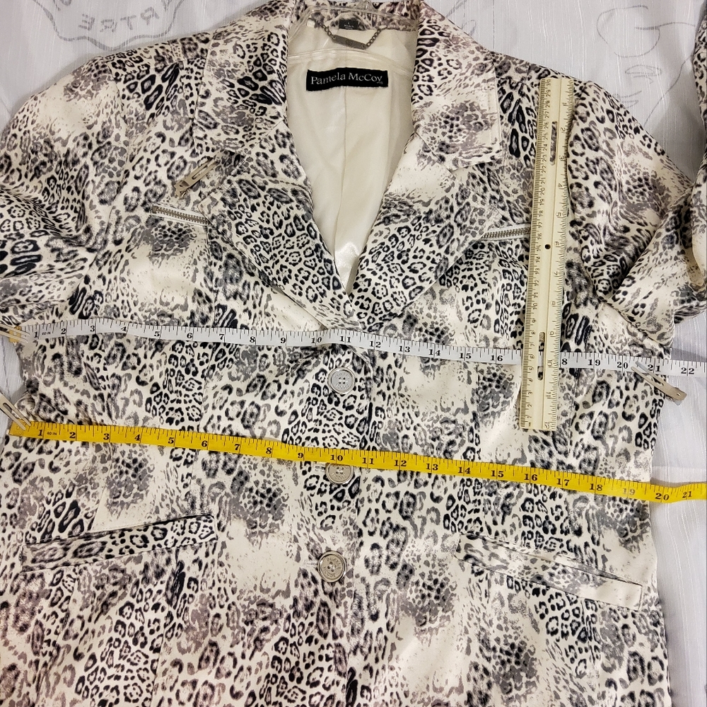 Pamel McCoy Size L Animal Print Jacket - Picture 4 of 11